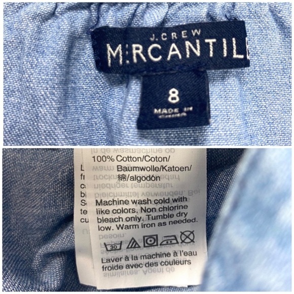 MERCANTILE J.Crew Chambray Denim Romper in Blue Size 8 Style #L0482 - Picture 5 of 6